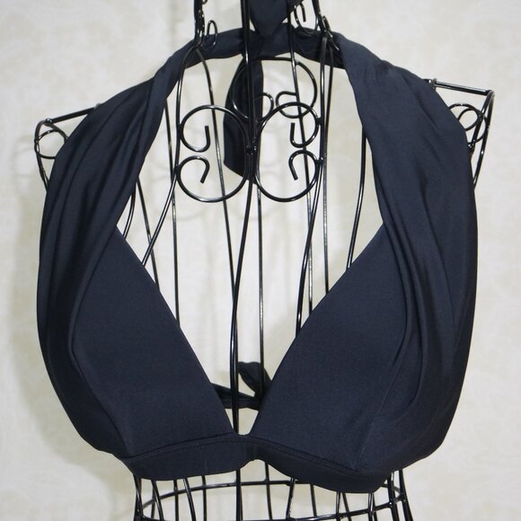 OLD NAVY Black Halter Look Bathing Suit Top L - Picture 3 of 8